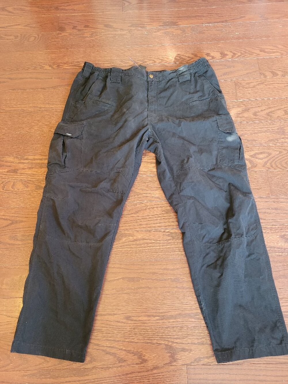 CQR Mens Tactical Cargo Pants Black Ripstop Work Sz 44X 31
